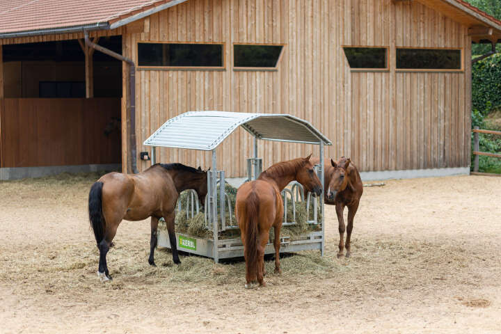 KERBL Viereckraufe mit Palisadenfressgitter